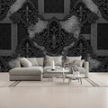 3D Grey and Black Lace Giant Print Unpasted Mural Wallpaper 144’’x100’’ 144’’x100’’ Wall Coverings
