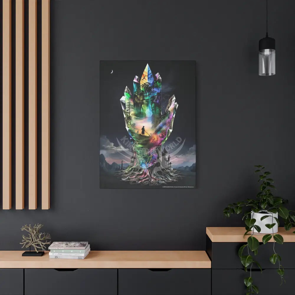3D Healing Crystal Hand Canvas — Matte Stretched Wall Art Canvas