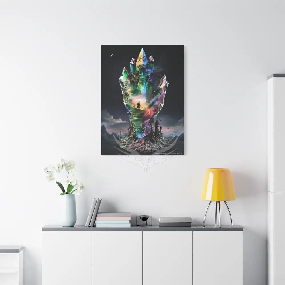 3D Healing Crystal Hand Canvas — Matte Stretched Wall Art Canvas