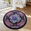 3D Inner Tie Dye Design Multicolor Soft Round Area Rug with White Border 39.4’’x39.4’’ Rugs & Mats