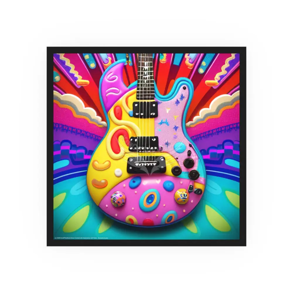 3D Kids Design Guitar — Square Poster 12’’ x 12’’ / Matte Poster