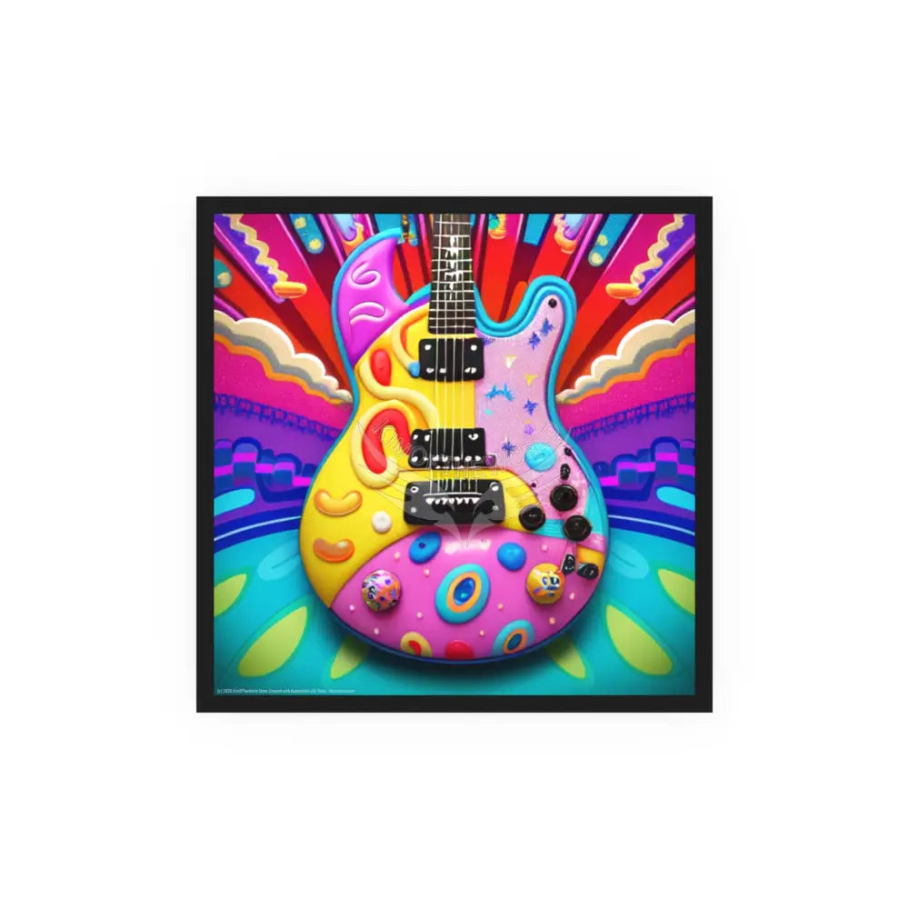 3D Kids Design Guitar — Square Poster 20″ x 20″ / Satin Poster
