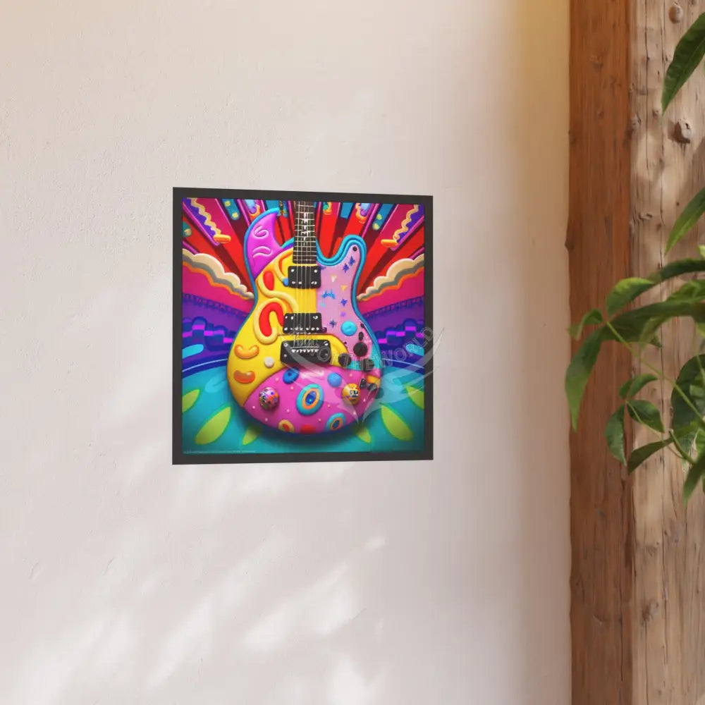 3D Kids Design Guitar — Square Poster Poster