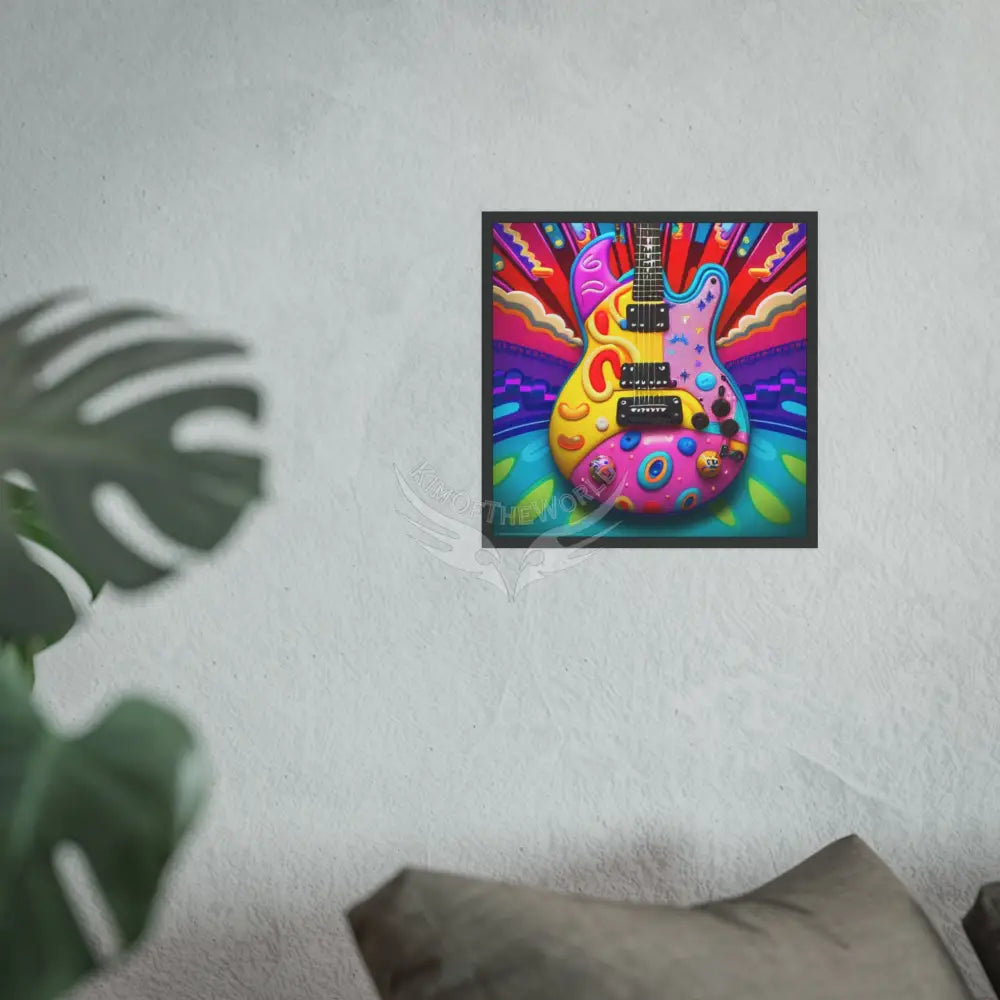 3D Kids Design Guitar — Square Poster Poster