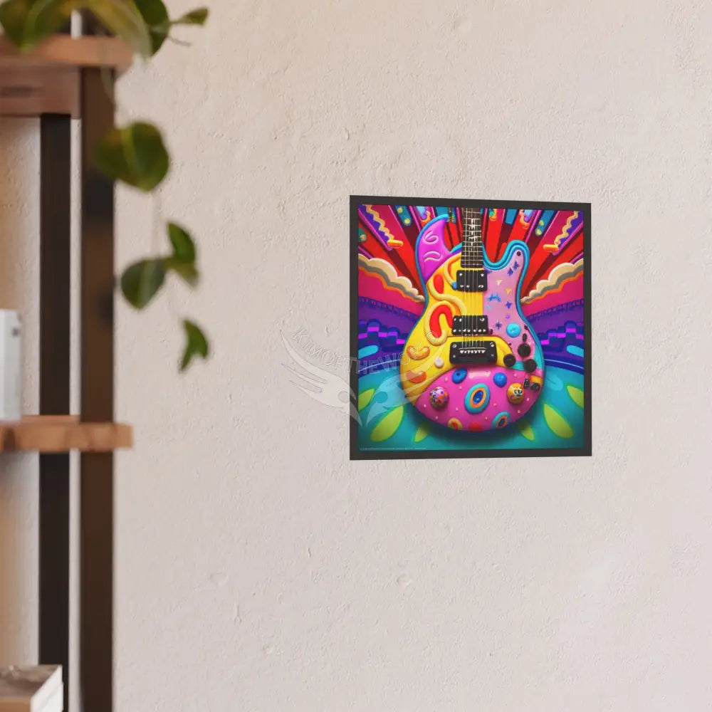 3D Kids Design Guitar — Square Poster Poster