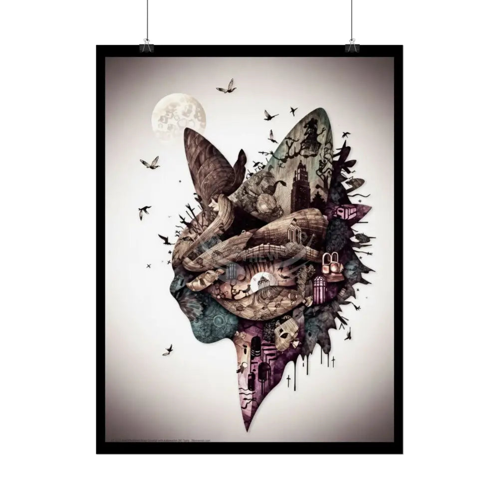 3D Kitty Cat Mind-Scape Window Portal Poster Poster