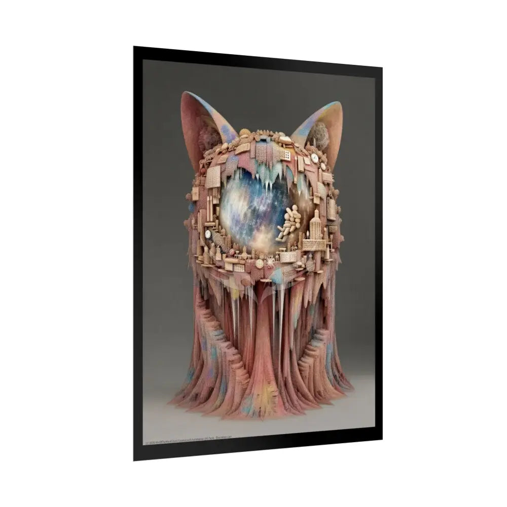 3D Kitty Cat Mind-Scape Window Portal Poster Poster