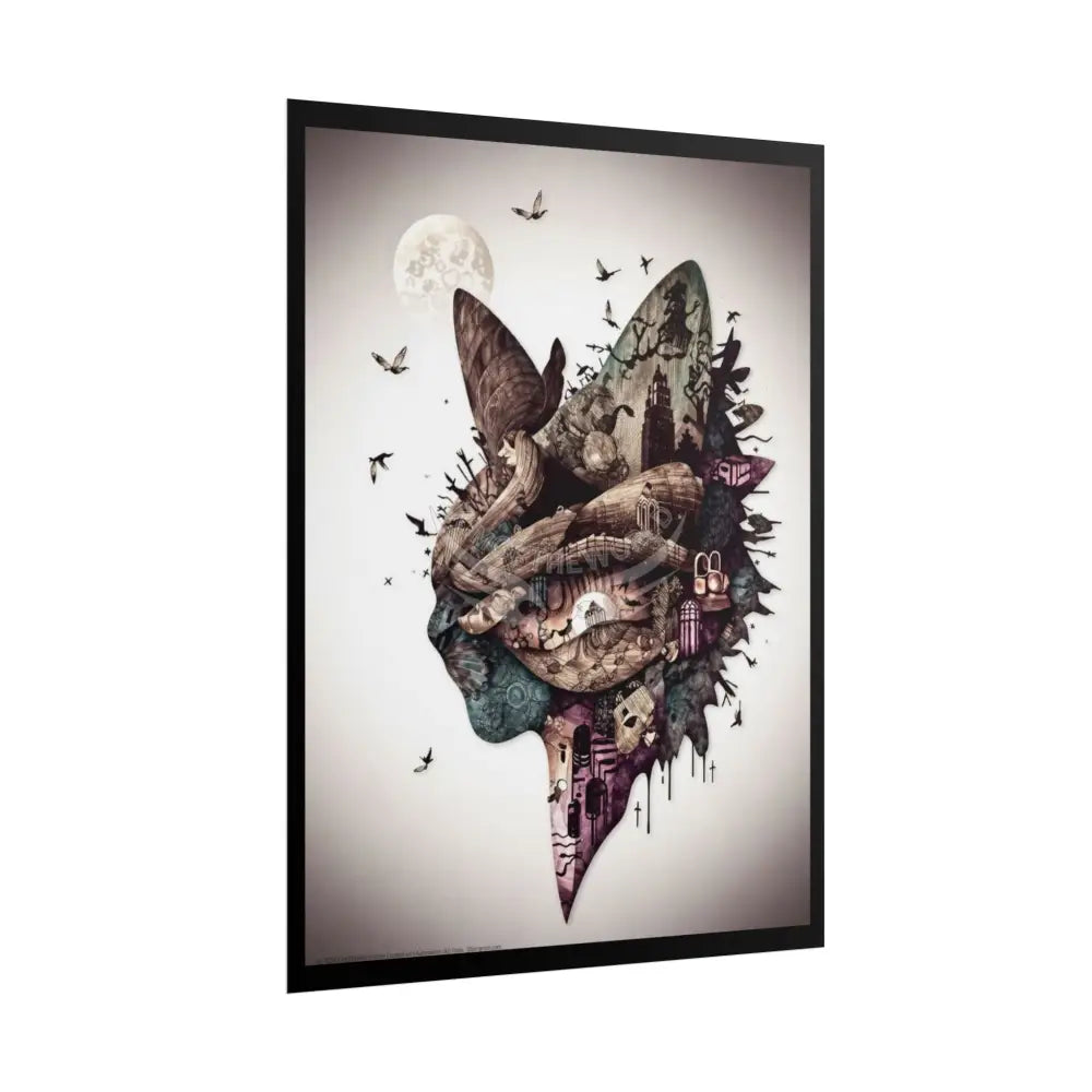 3D Kitty Cat Mind-Scape Window Portal Poster Poster