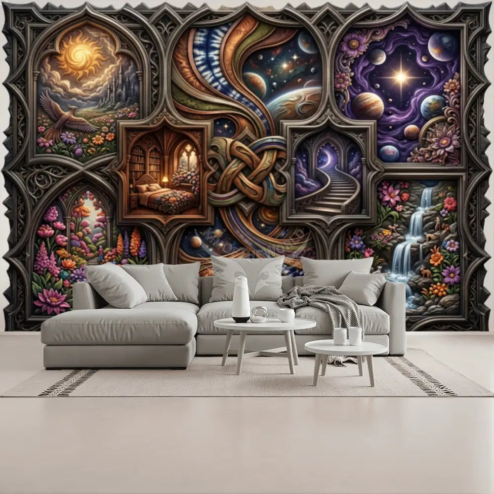 3D Large Art Multi Windows Unpasted Mural Wallpaper 144’’x100’’ - 144’’x100’’ - Wall Coverings
