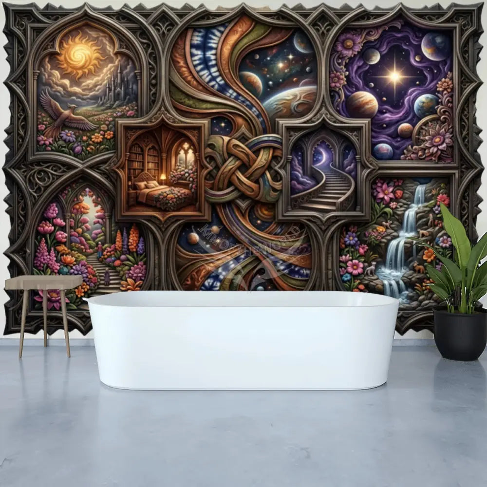 3D Large Art Multi Windows Unpasted Mural Wallpaper 144’’x100’’ - 144’’x100’’ - Wall Coverings