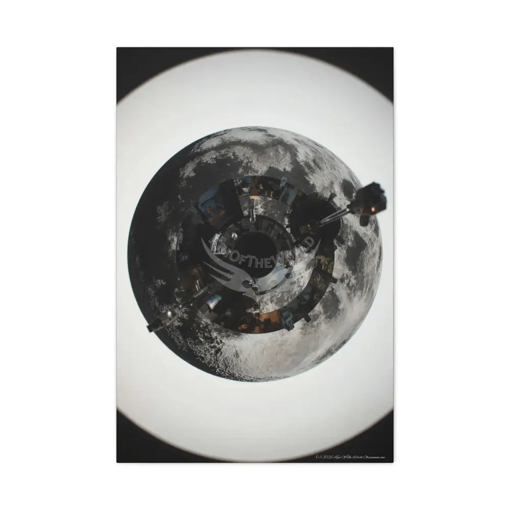 3D Lens Cosmic Modern Tech Black Iridescent Block Canvas Print — Dimensional Wall Art 24’’ x 36’’ (Vertical) / 1.25’’