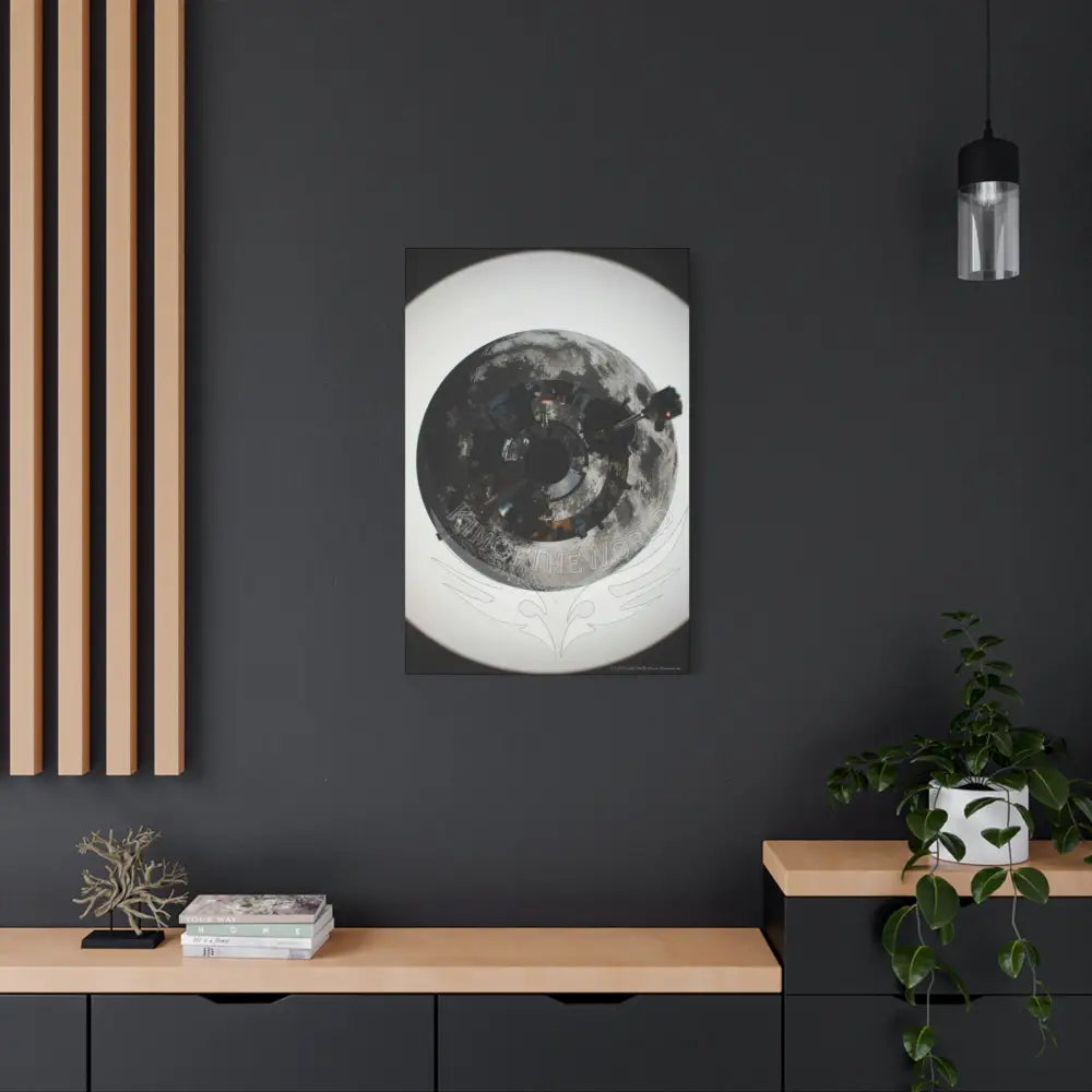 3D Lens Cosmic Modern Tech Black Iridescent Block Canvas Print — Dimensional Wall Art Canvas