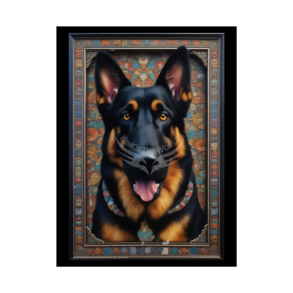 3D Loyal German Shepherd Dog Portrait - Rolled Posters 18″ x 24″ (Vertical) / Semi Glossy Poster