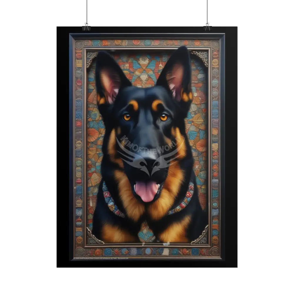 3D Loyal German Shepherd Dog Portrait - Rolled Posters Poster