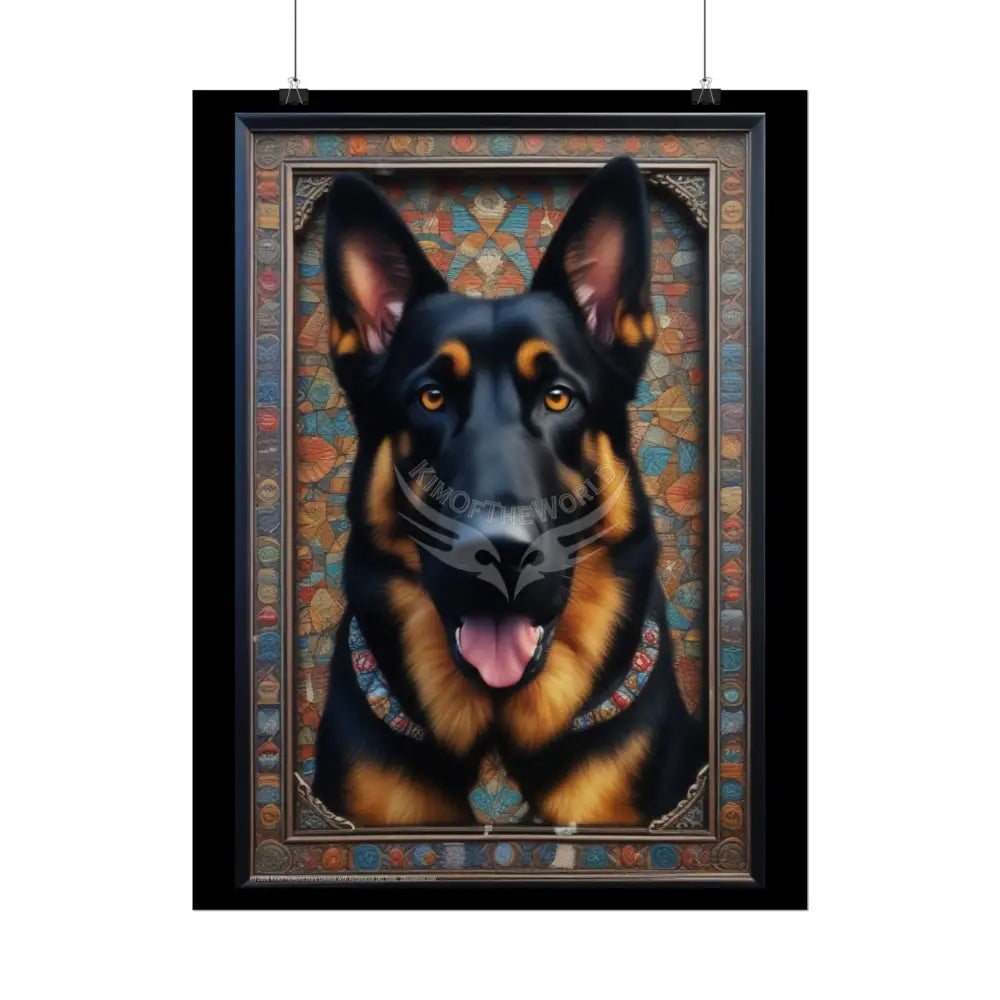 3D Loyal German Shepherd Dog Portrait - Rolled Posters Poster