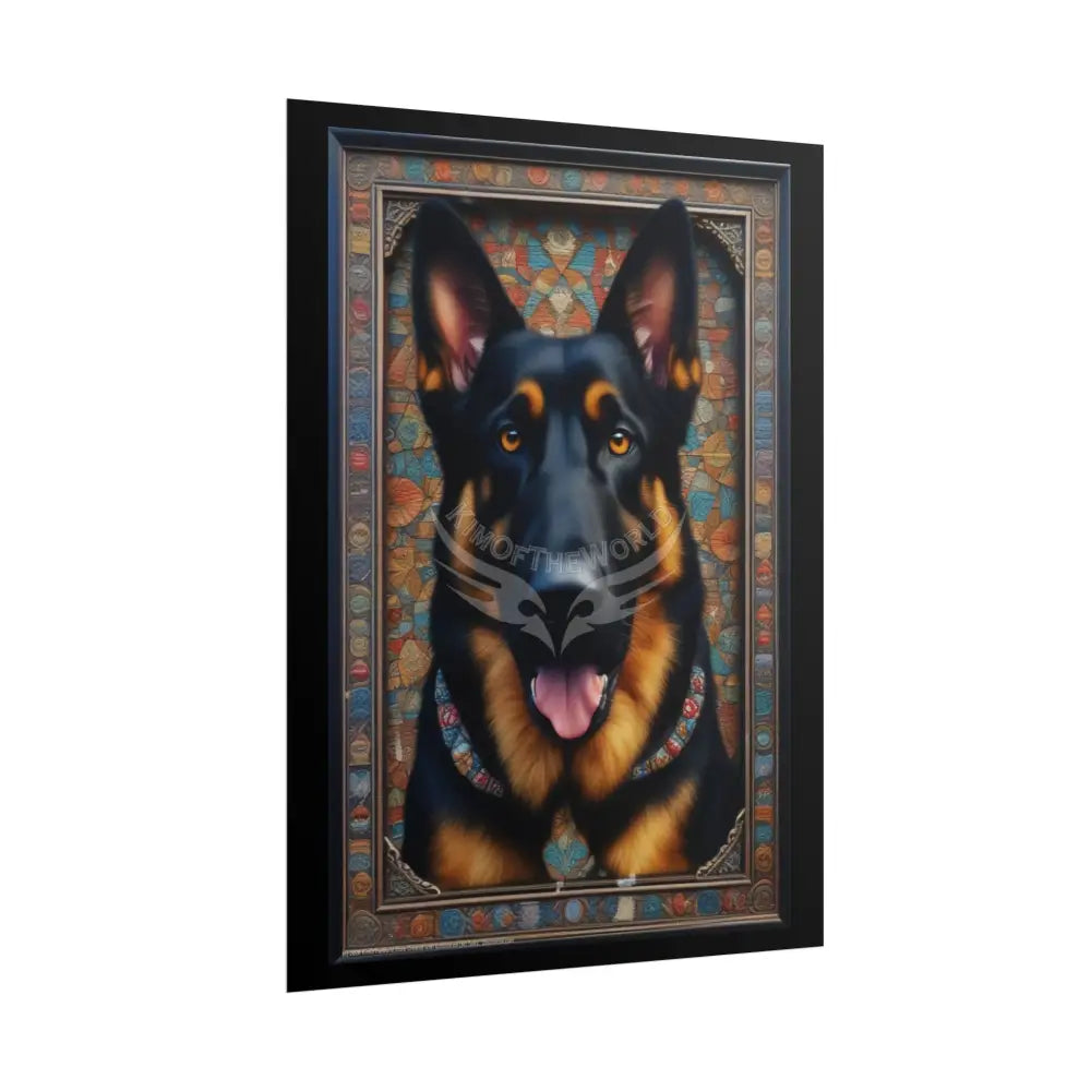 3D Loyal German Shepherd Dog Portrait - Rolled Posters Poster