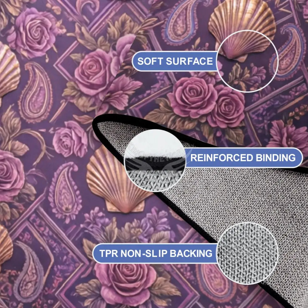 3D Magenta Shells Large Area Rug Floor Carpet - 12ft x 10 ft - (Ratio 4:3) 144’’x108’’ Rugs & Mats