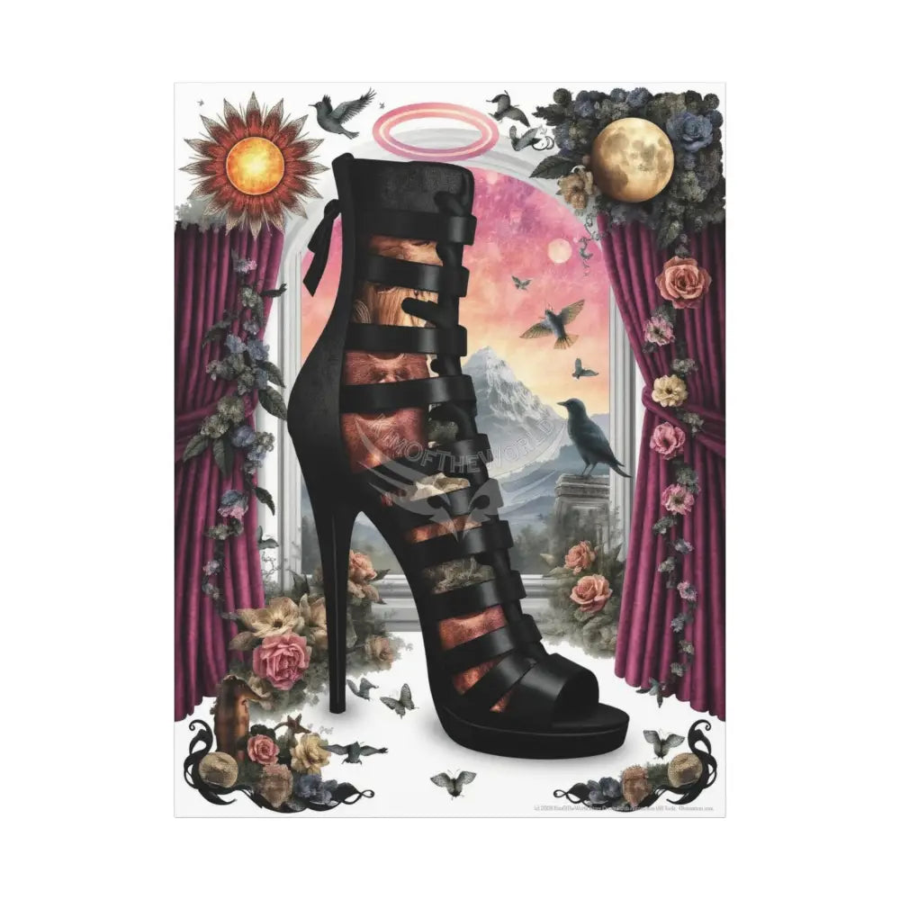 3D Magic Stiletto Dimensional Canvas Art — 3D Portal Shoe Lover’s Wall Decor 36’’ x 48’’ (Vertical) / 1.25’’ Canvas