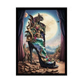 3D Magical Stiletto of Dreams Gothic Magic MulitVerse Pop-Out Black Matte Moon & Sun Scenic Prints 18″ x 24″ (Vertical)