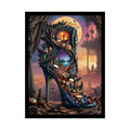 3D Magical Stiletto of Dreams Gothic Magic MulitVerse Pop-Out Black Matte Moon & Sun Scenic Prints 18″ x 24″ (Vertical)