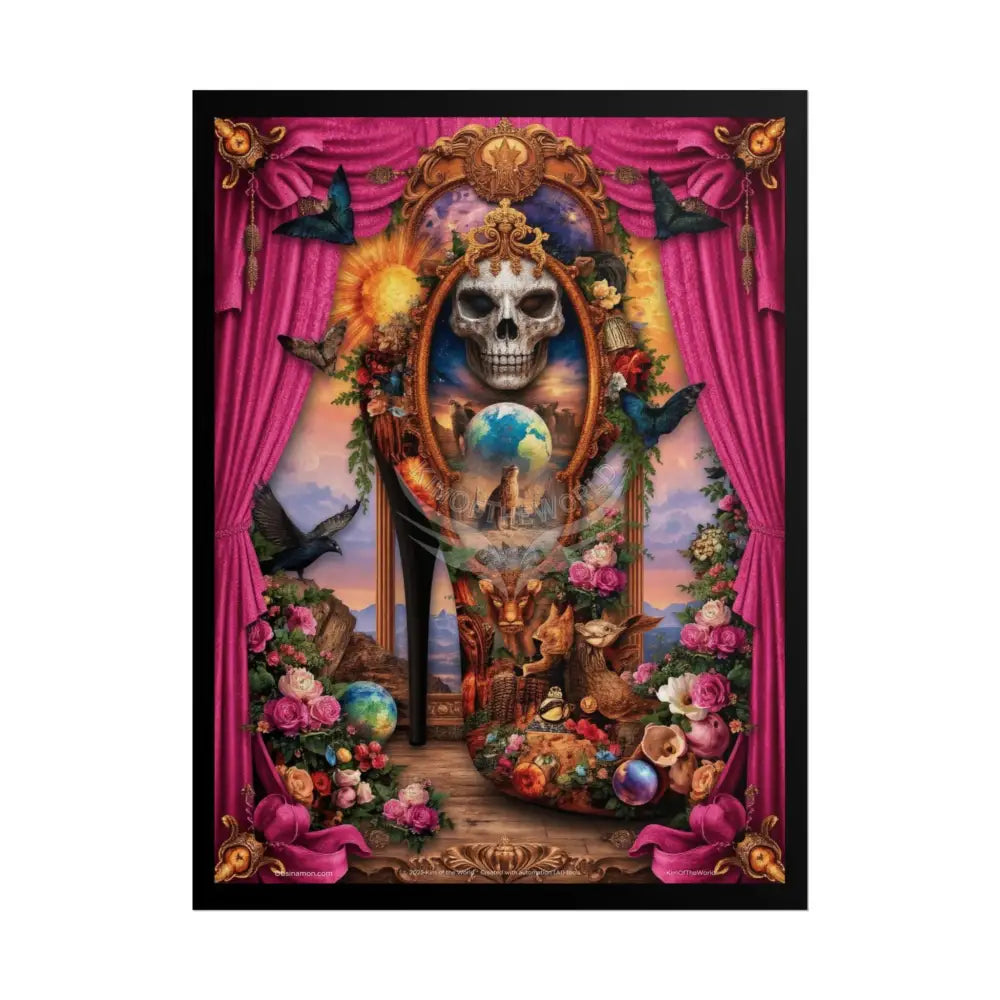 3D Magical Window of Dreams Gothic Magic MulitVerse Pop-Out Black Matte Moon & Sun Scenic Prints 18″ x 24″ (Vertical)