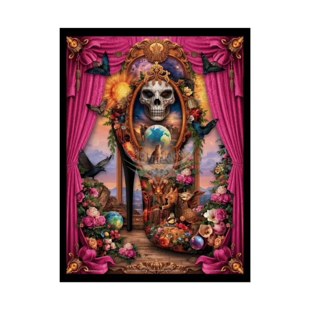 3D Magical Window of Dreams Gothic Magic MulitVerse Pop-Out Black Matte Moon & Sun Scenic Prints 18″ x 24″ (Vertical)