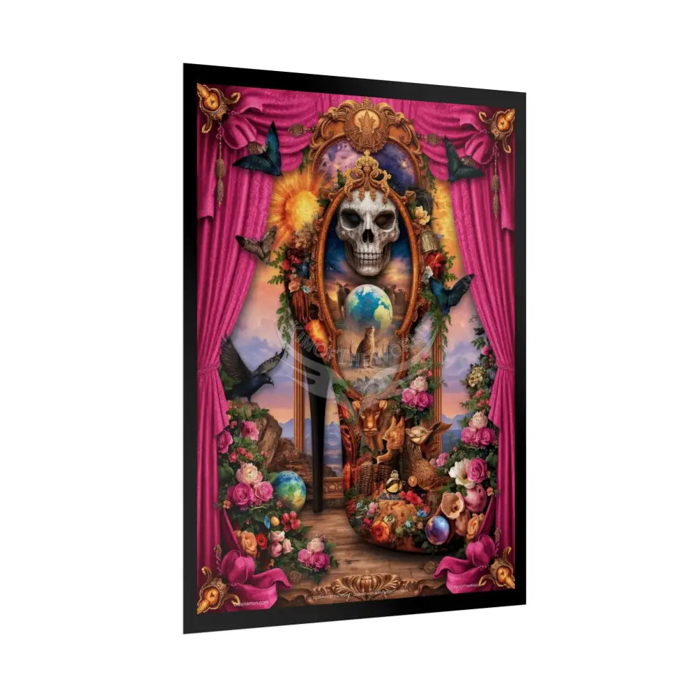 3D Magical Window of Dreams Gothic Magic MulitVerse Pop-Out Black Matte Moon & Sun Scenic Prints Poster