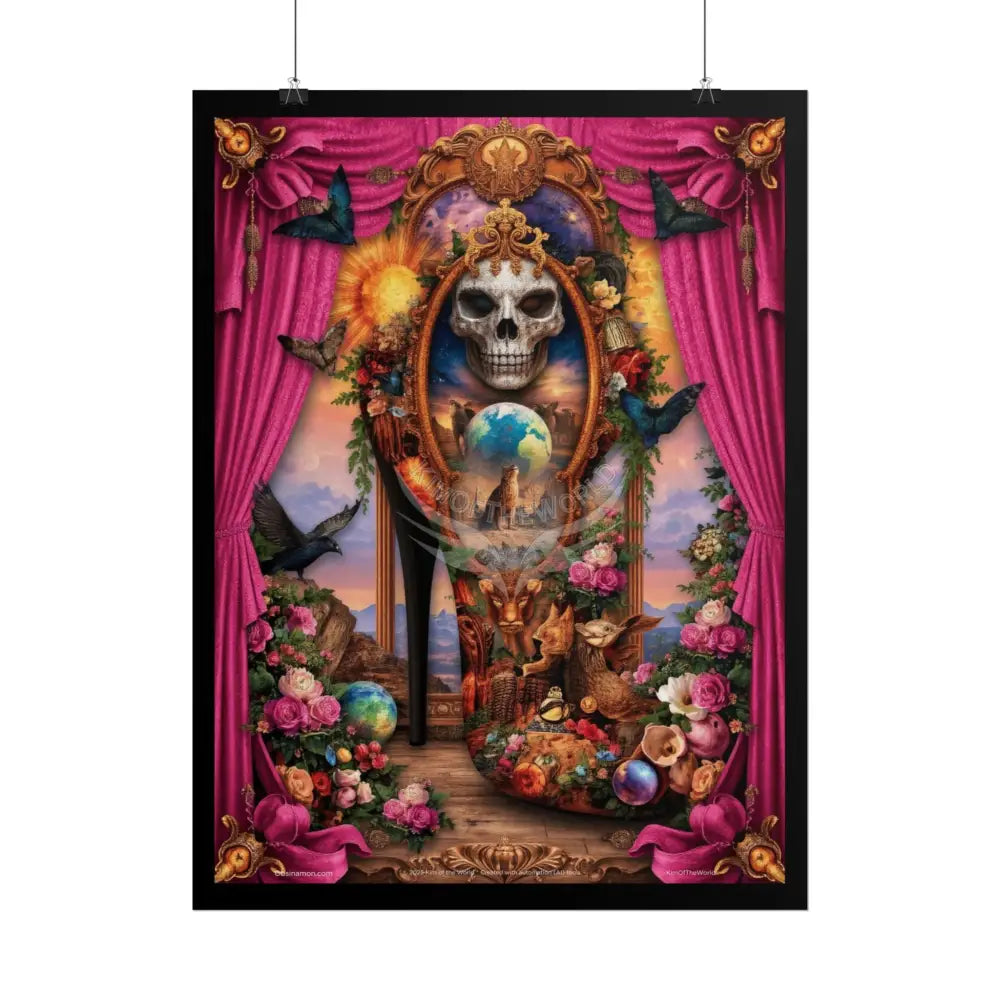 3D Magical Window of Dreams Gothic Magic MulitVerse Pop-Out Black Matte Moon & Sun Scenic Prints Poster