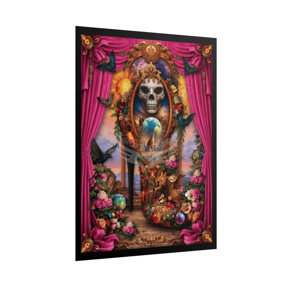 3D Magical Window of Dreams Gothic Magic MulitVerse Pop-Out Black Matte Moon & Sun Scenic Prints Poster