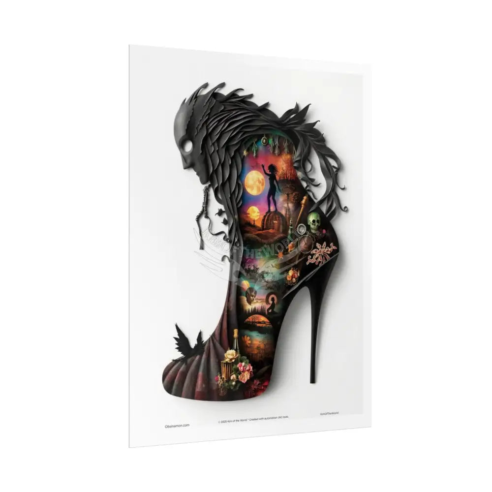 3D Magical Window of Dreams Gothic Magic MulitVerse Pop-Out Black Matte Moon & Sun Scenic Prints Poster