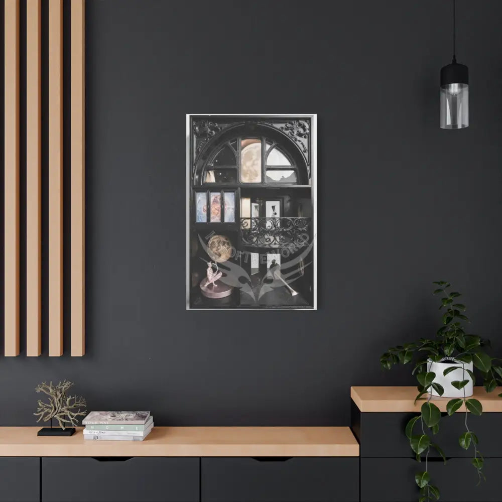 3D Matte Canvas Print Black and White Moon — Laced Multi-Dimensional Wall Art Canvas