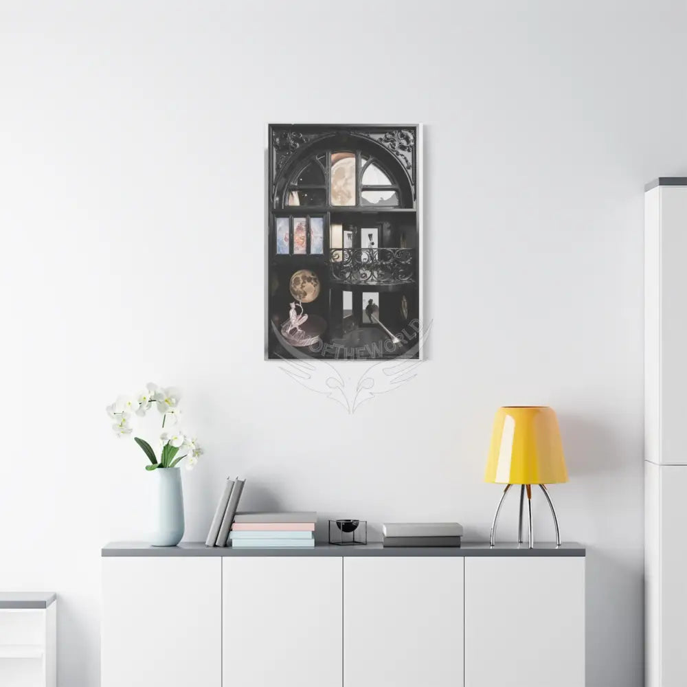 3D Matte Canvas Print Black and White Moon — Laced Multi-Dimensional Wall Art Canvas