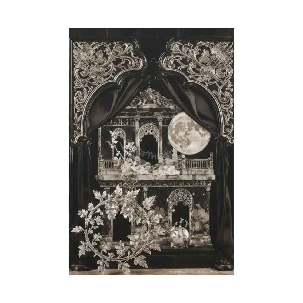 3D Matte Canvas Print Black and White Moon — Laced Multi-Dimensional Wall Art 40’’ x 60’’ (Vertical) / 1.25’’ Canvas