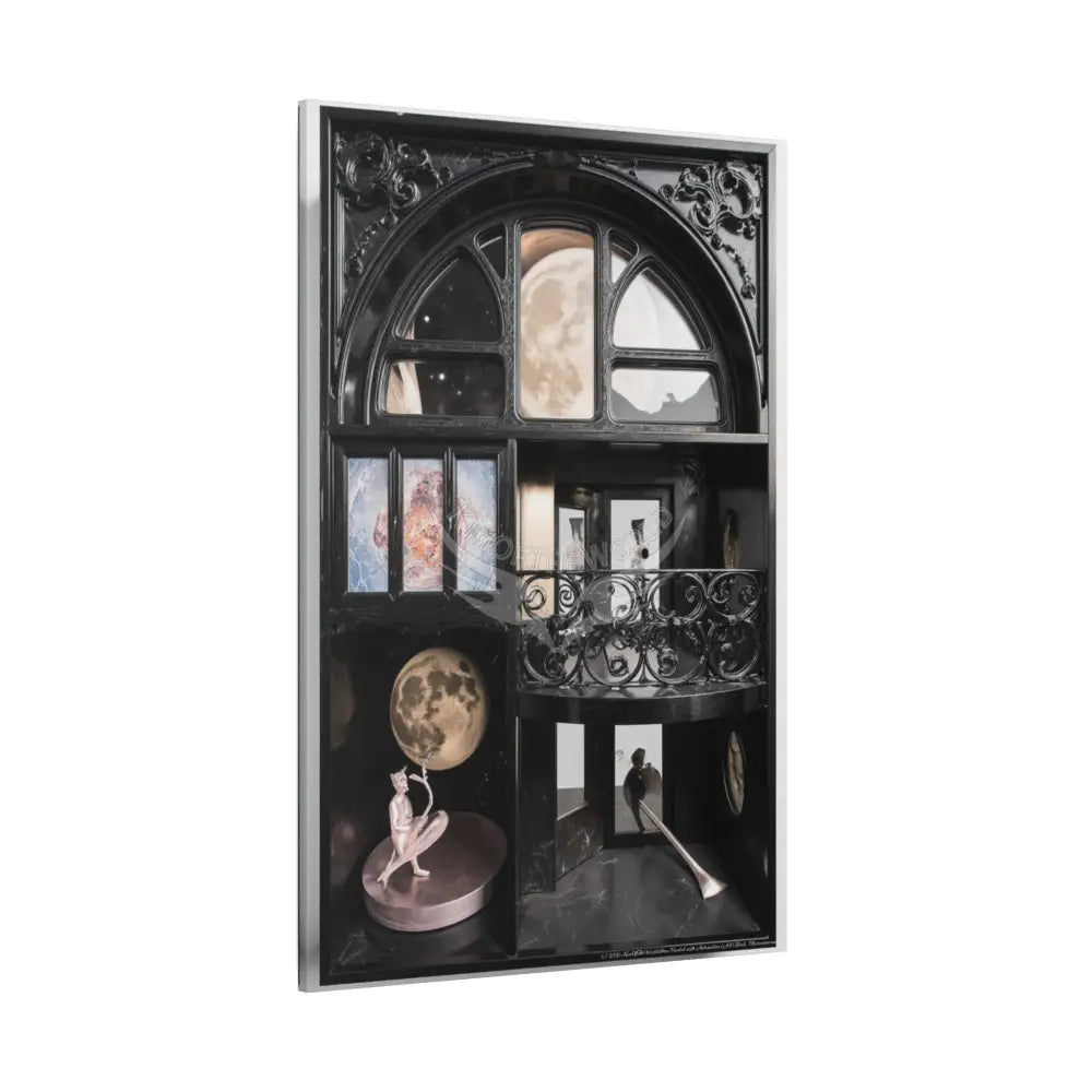 3D Matte Canvas Print Black and White Moon — Laced Multi-Dimensional Wall Art Canvas