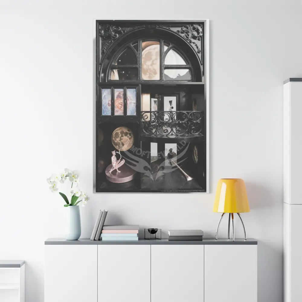 3D Matte Canvas Print Black and White Moon — Laced Multi-Dimensional Wall Art Canvas