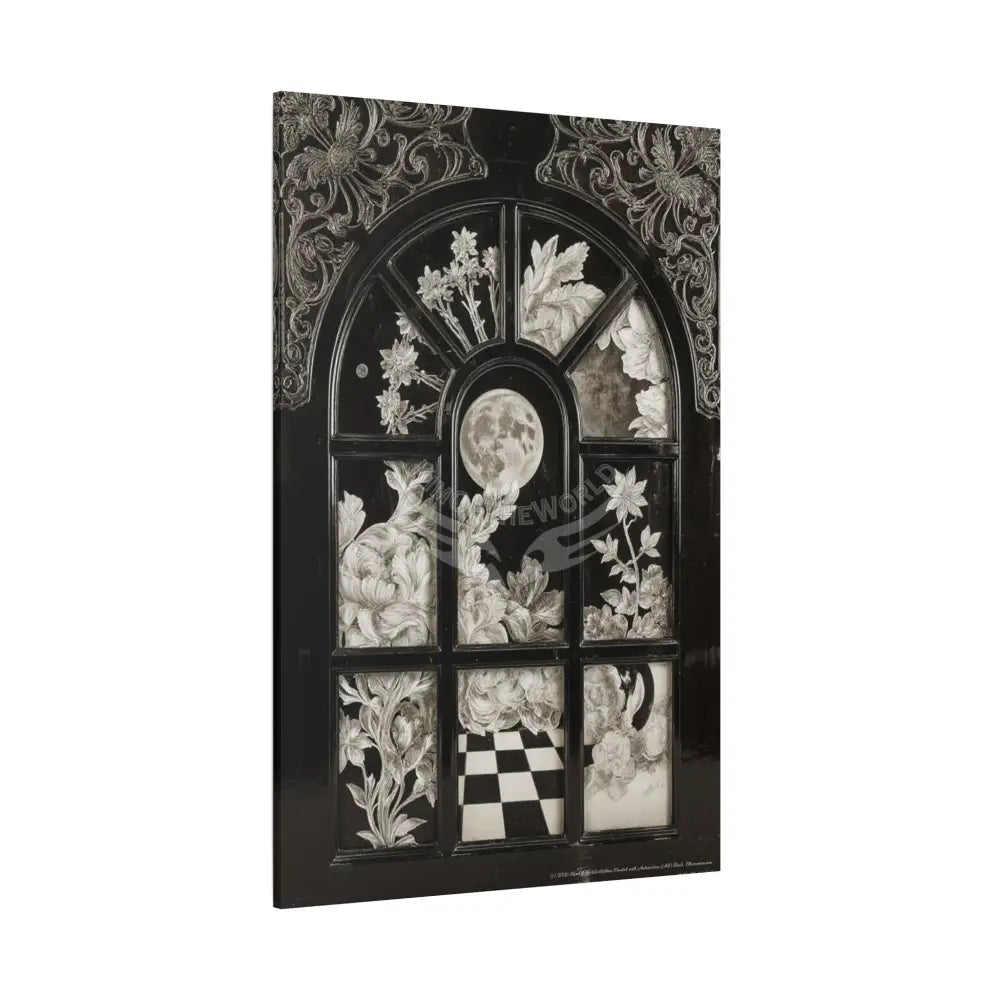 3D Matte Canvas Print Black and White Moon — Laced Multi-Dimensional Wall Art Canvas