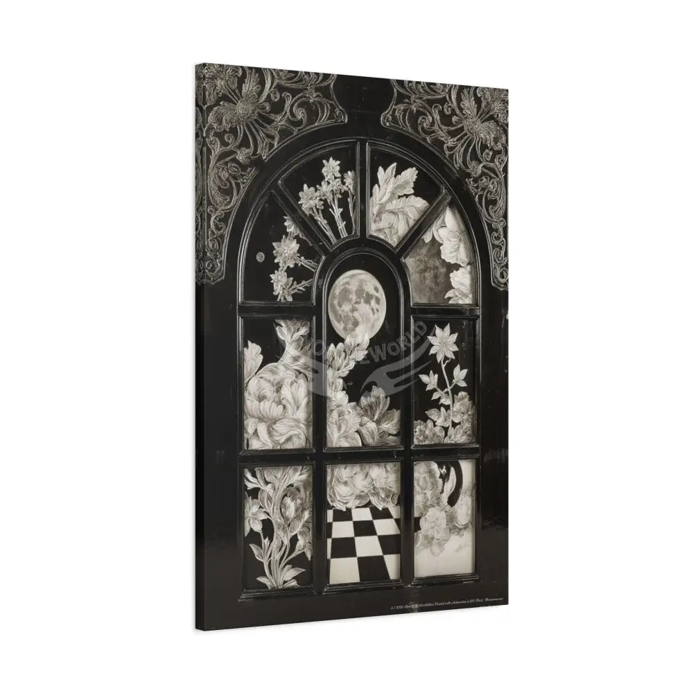 3D Matte Canvas Print Black and White Moon — Laced Multi-Dimensional Wall Art Canvas