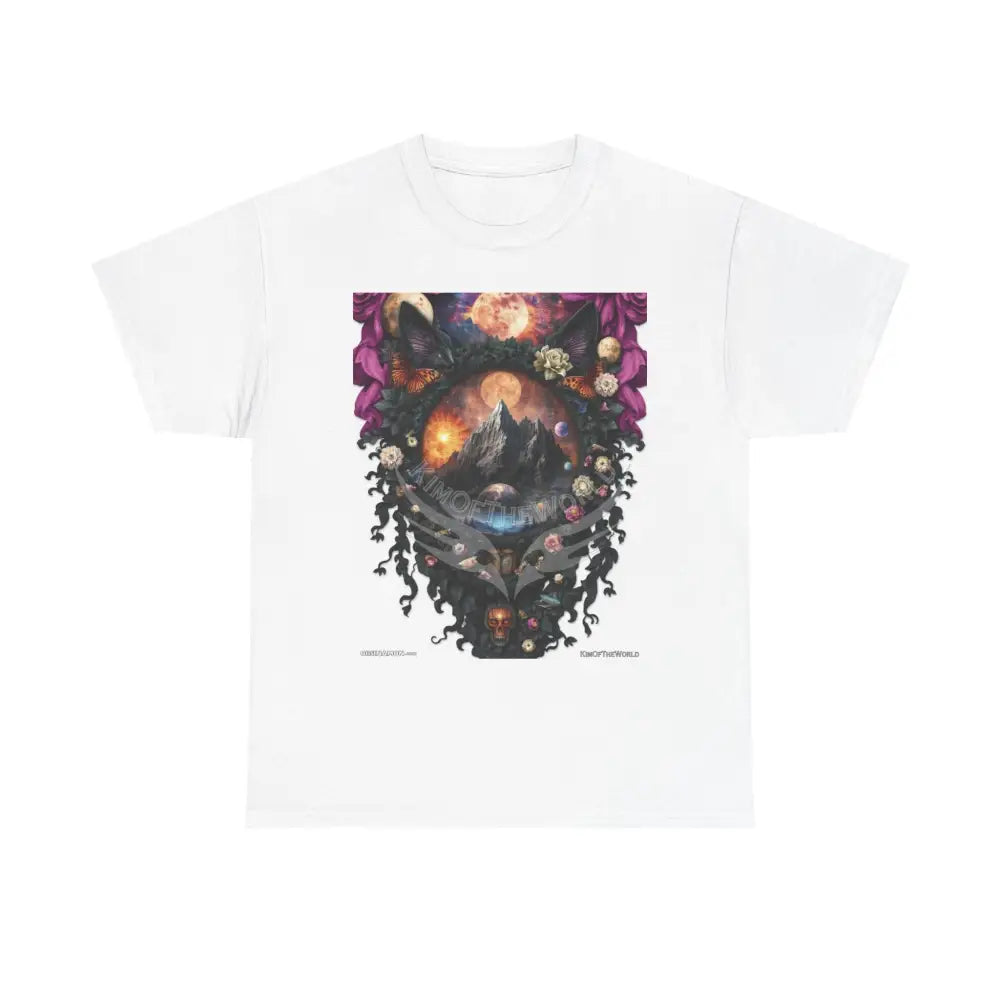 3D Meow Kitty Cat Magic Window White Unisex Heavy Cotton Tee White / S T-Shirt