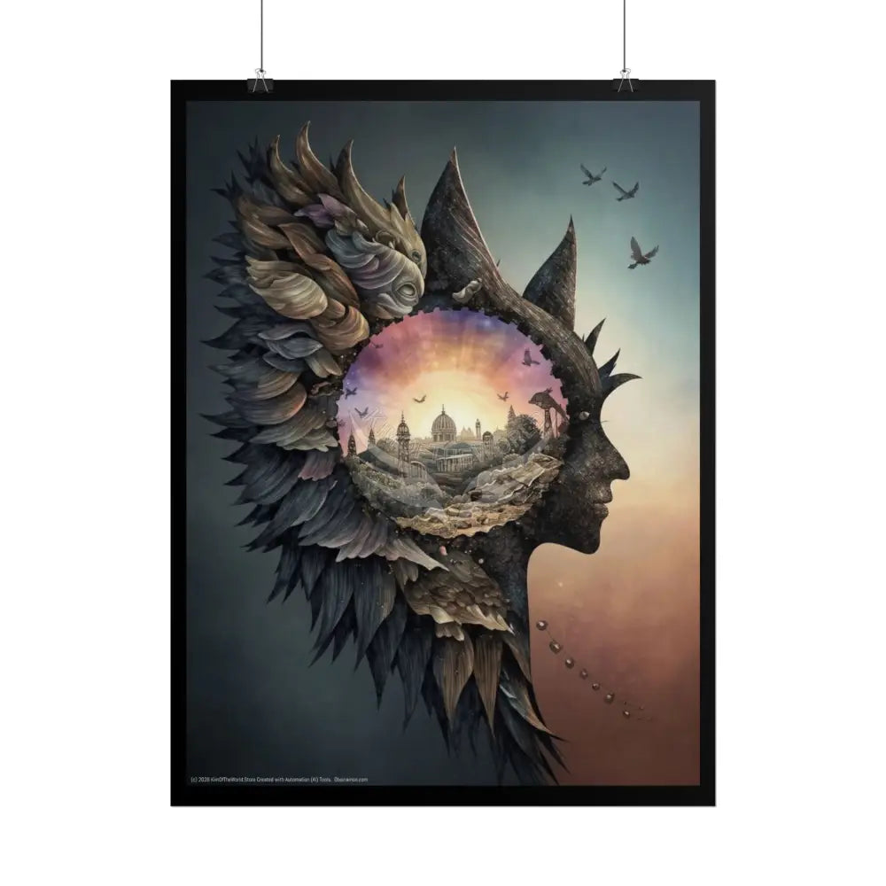 3D Mind-Scape Window Portal Poster Poster