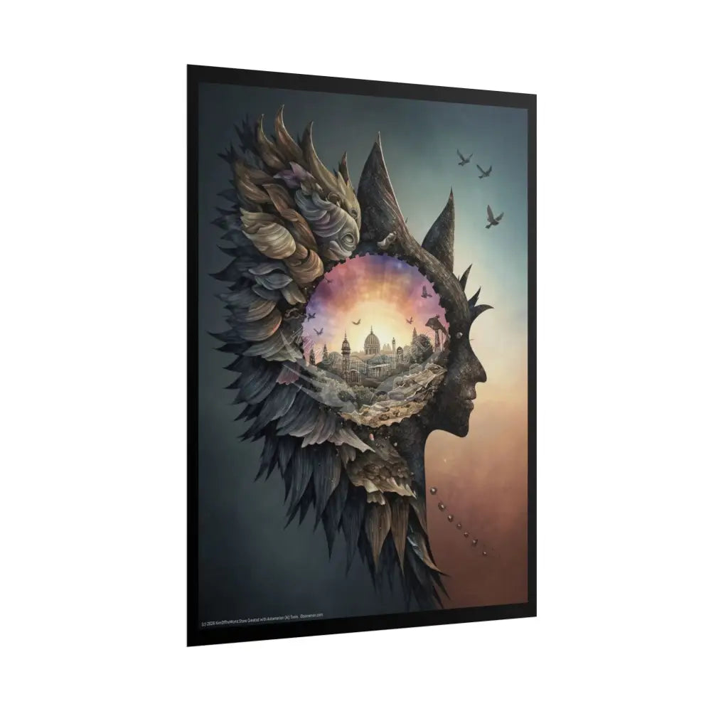 3D Mind-Scape Window Portal Poster Poster