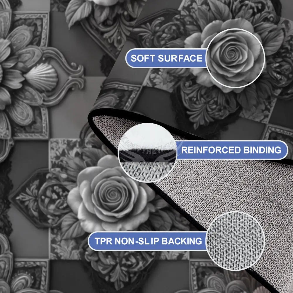 3D Monotone Grey Black White Checkerboard Patch Print Large Area Rug Floor Carpet - 12 ft x 10 ft - (Ratio 4:3)
