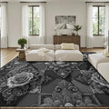 3D Monotone Grey Black White Checkerboard Patch Print Large Area Rug Floor Carpet - 12 ft x 10 ft - (Ratio 4:3)