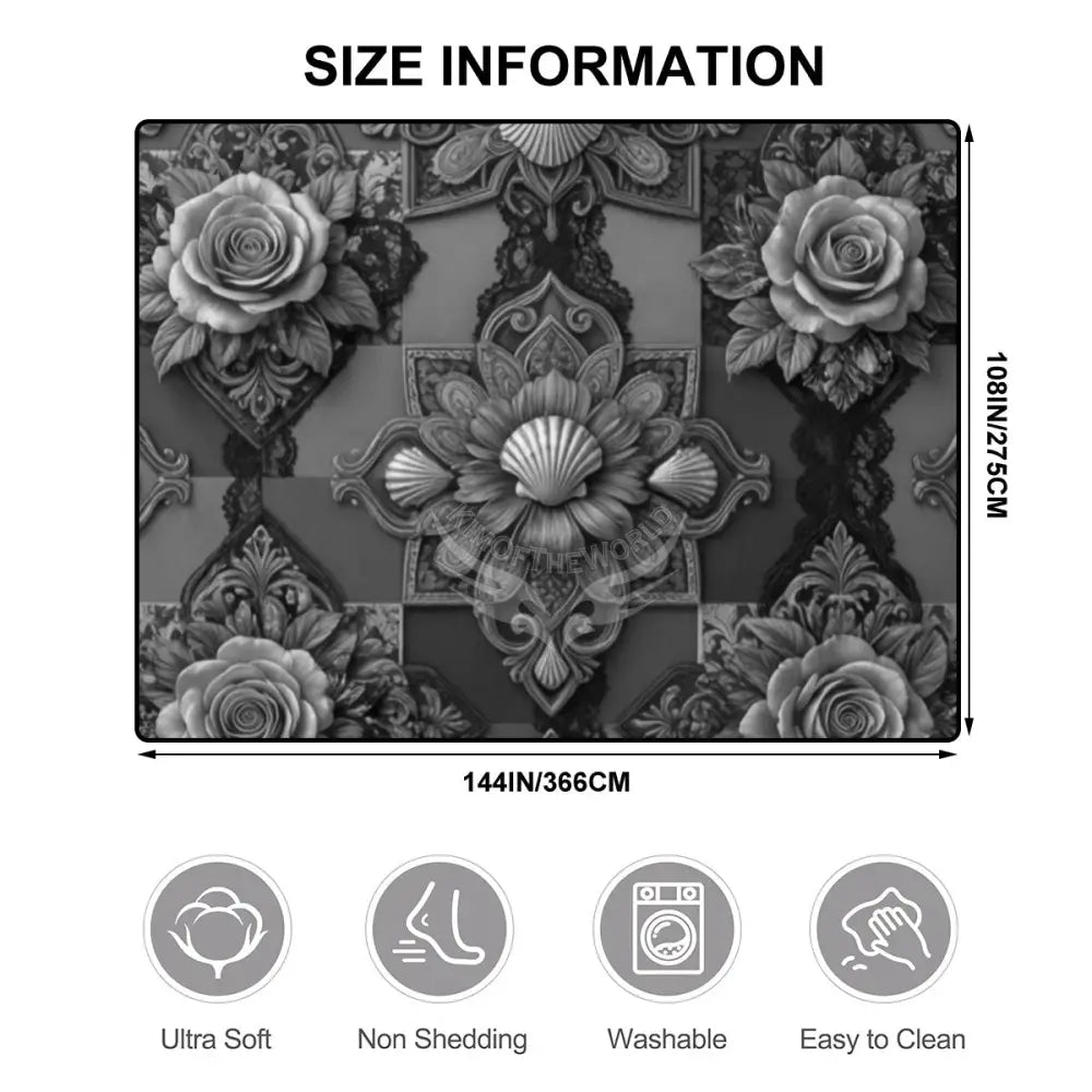 3D Monotone Grey Black White Checkerboard Patch Print Large Area Rug Floor Carpet - 12 ft x 10 ft - (Ratio 4:3)