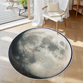 3D Moon Soft Round Area Rug with White Border 23.6’’x23.6’’ Rugs & Mats