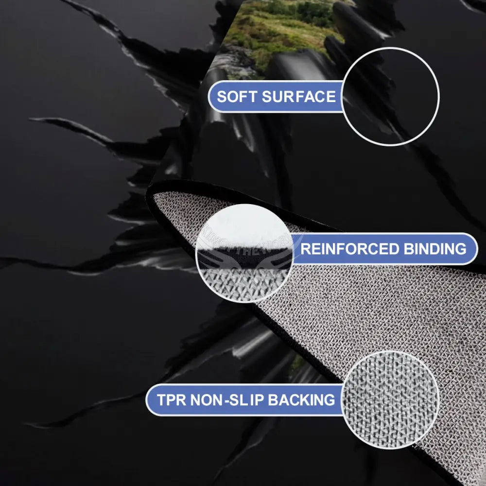 3D Mountain View Break-Out Black Wall 10 ft x 8 ft Large Area Rug Floor Carpet 120’’x96’’ Rugs & Mats