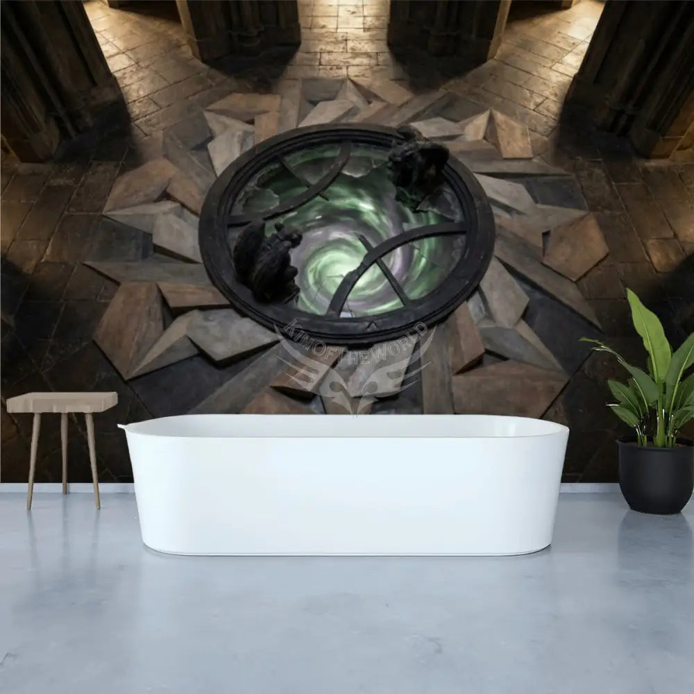 3D Multiportal Gargoyle Protection Portal Unpasted Mural Wallpaper 144’’x100’’ - 144’’x100’’ - Wall Coverings