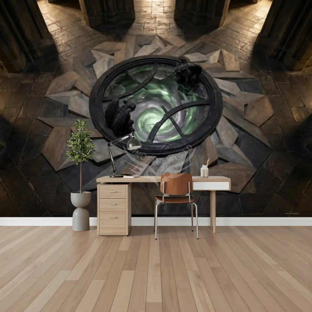 3D Multiportal Gargoyle Protection Portal Unpasted Mural Wallpaper 144’’x100’’ - 144’’x100’’ - Wall Coverings