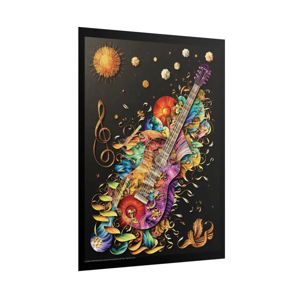 3D Music Guitar Scape Window Portal Poster Poster
