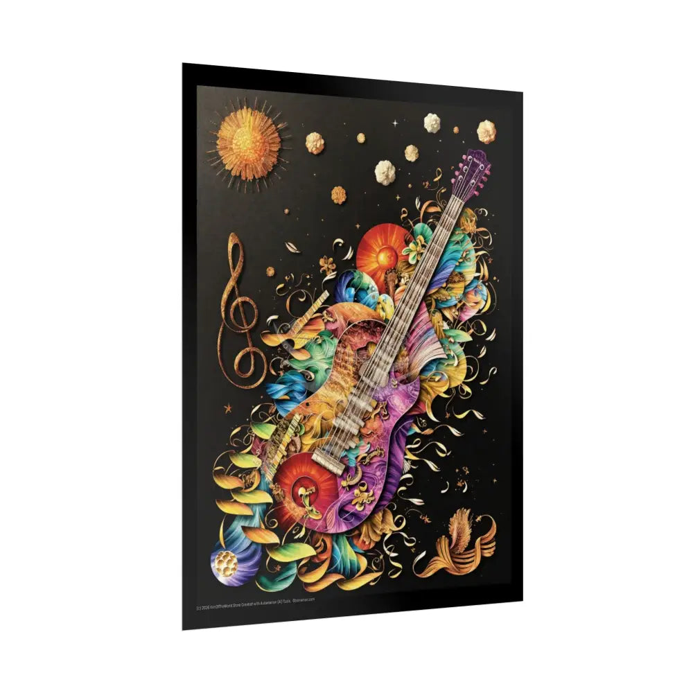 3D Music Guitar Scape Window Portal Poster Poster