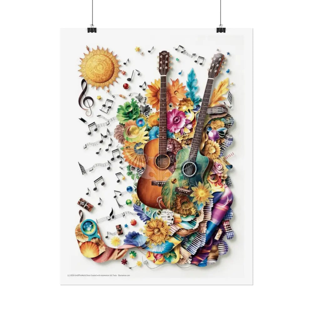3D Music-Scape Window Portal Poster Poster